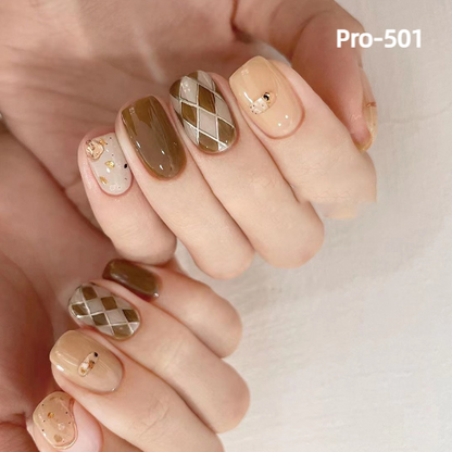 [Buy 6 Get 2]Promakepro Mid-Length 501-600 Press On Nails 24PCS/Sets Unique Design High Quality Reusable