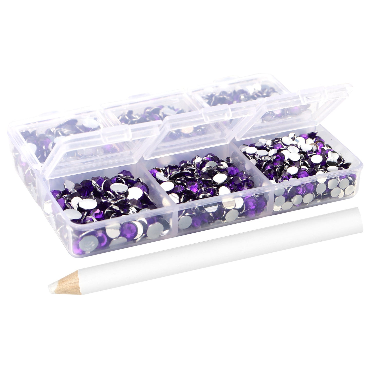 Promake® DIY Nails Accessory 6 Grid Jewelry Colorful Crystals Material Box