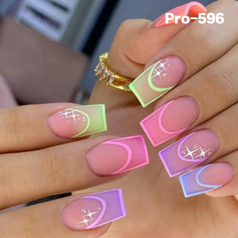 [Buy 6 Get 2]Promakepro Mid-Length 501-600 Press On Nails 24PCS/Sets Unique Design High Quality Reusable