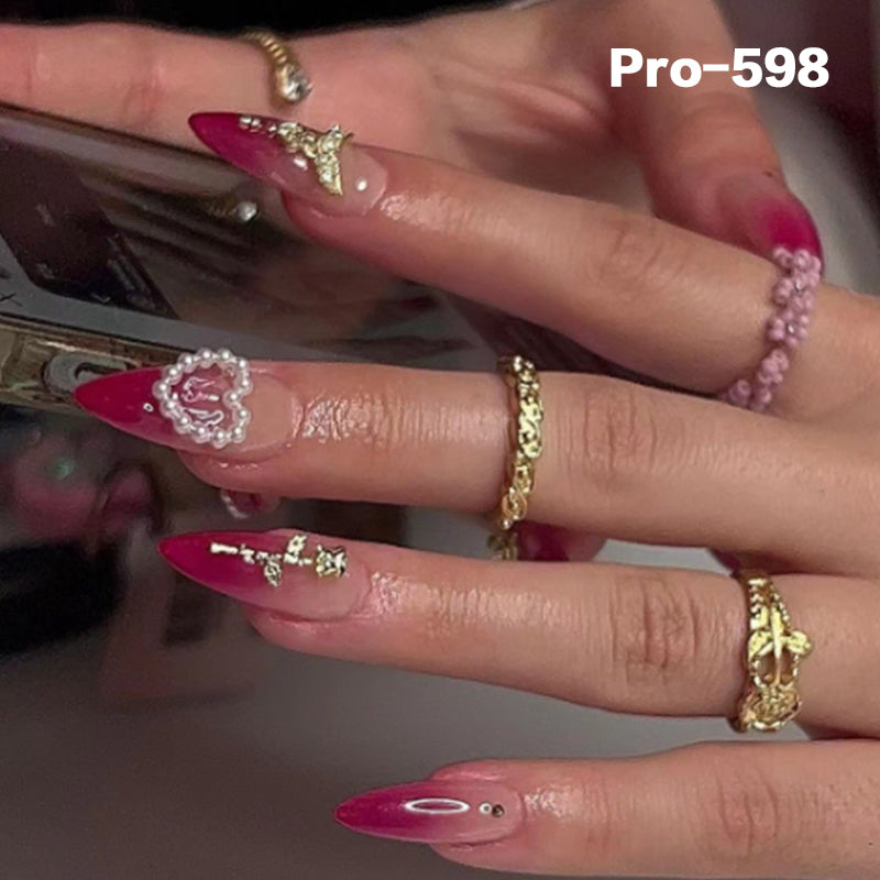 [Buy 6 Get 2]Promakepro Mid-Length 501-600 Press On Nails 24PCS/Sets Unique Design High Quality Reusable