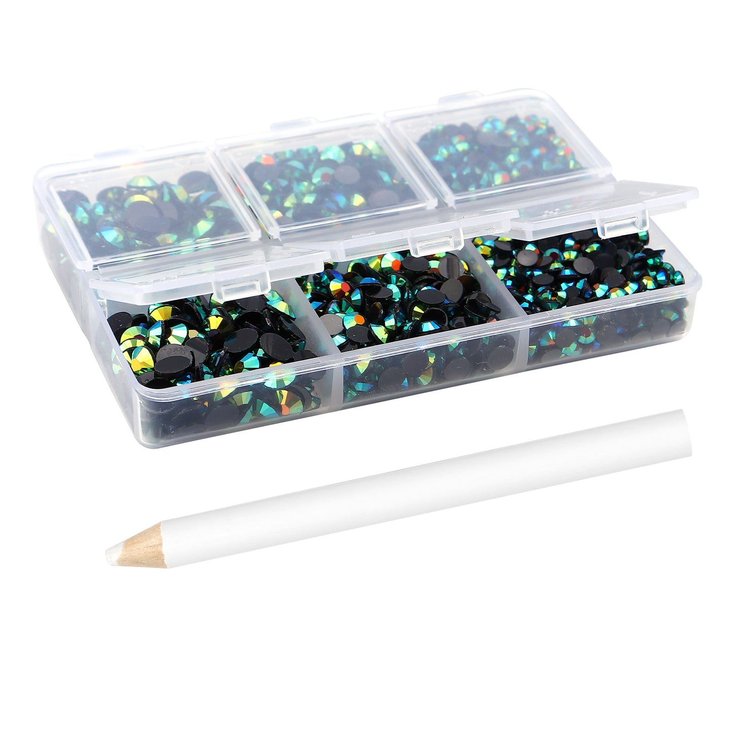 Promake® DIY Nails Accessory 6 Grid Jewelry Colorful Crystals Material Box