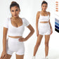 lar YogaPromakepro Boat INS Popu Suit Thread Type Design One Shoulder Sports Bra Set Combination Yoga Clothes Wholesale