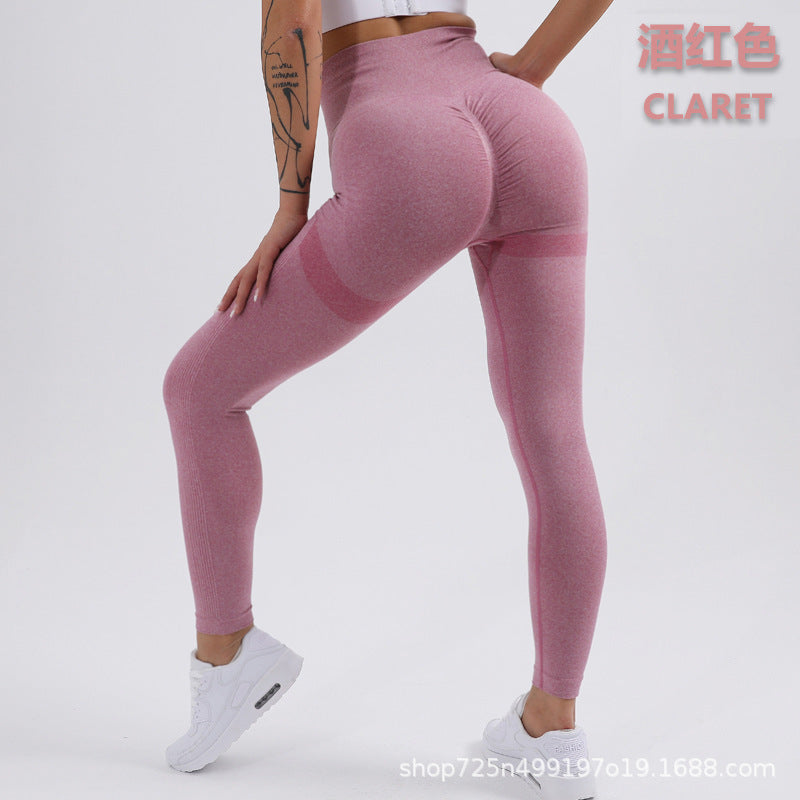 Promakepro Best Seller in Europe and America Exercise Workout Pants Seamless Knitted Hip Slimming Leggings Women's Moisture Wicking Yoga Pants Spot