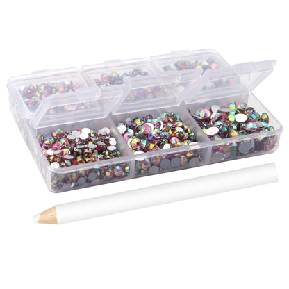Promake® DIY Nails Accessory 6 Grid Jewelry Colorful Crystals Material Box