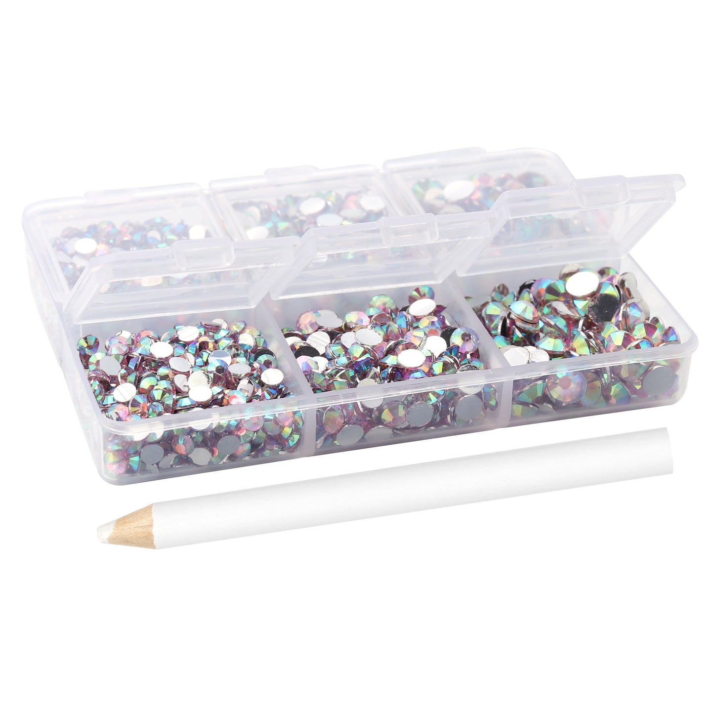 Promake® DIY Nails Accessory 6 Grid Jewelry Colorful Crystals Material Box