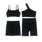 lar YogaPromakepro Boat INS Popu Suit Thread Type Design One Shoulder Sports Bra Set Combination Yoga Clothes Wholesale