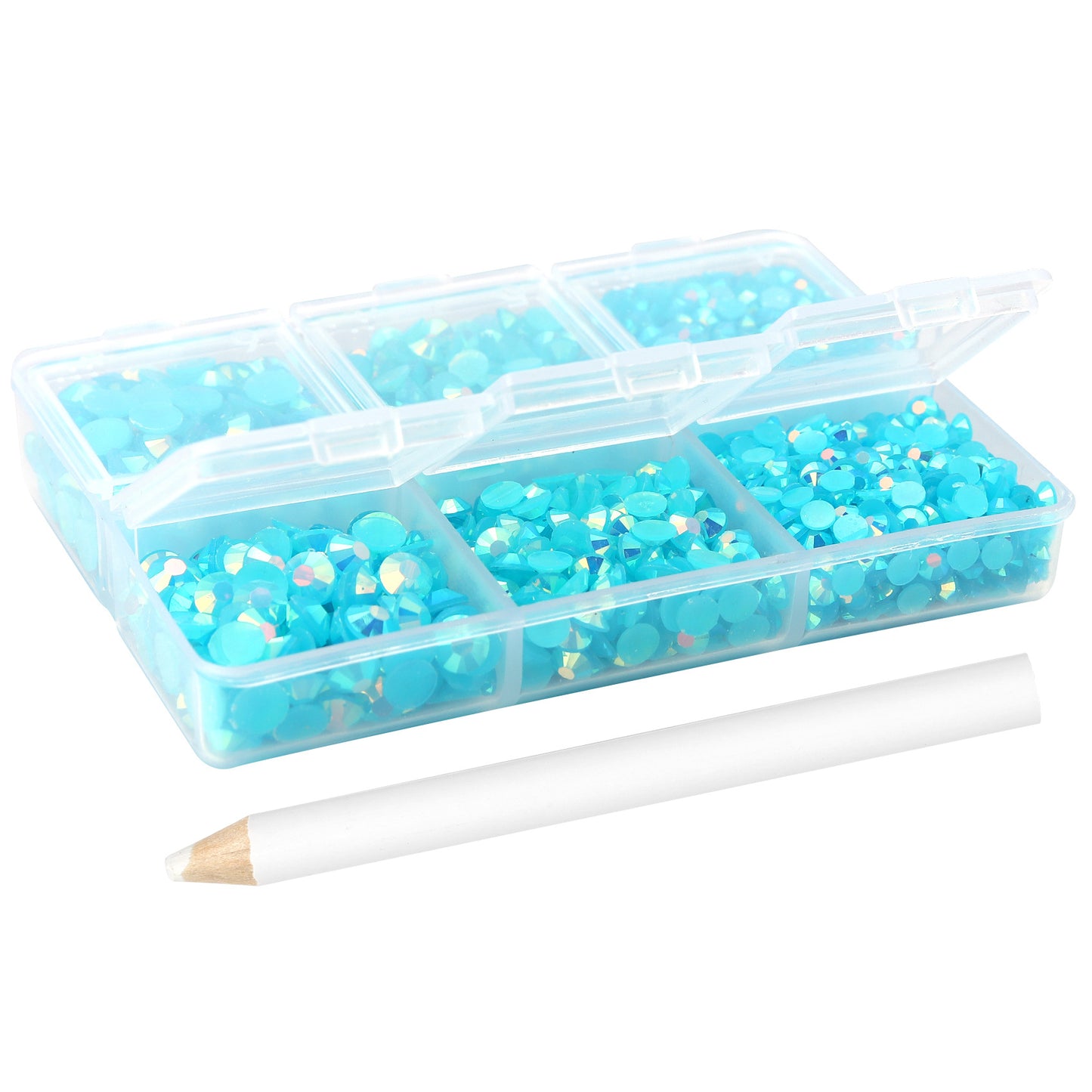 Promake® DIY Nails Accessory 6 Grid Jewelry Colorful Crystals Material Box