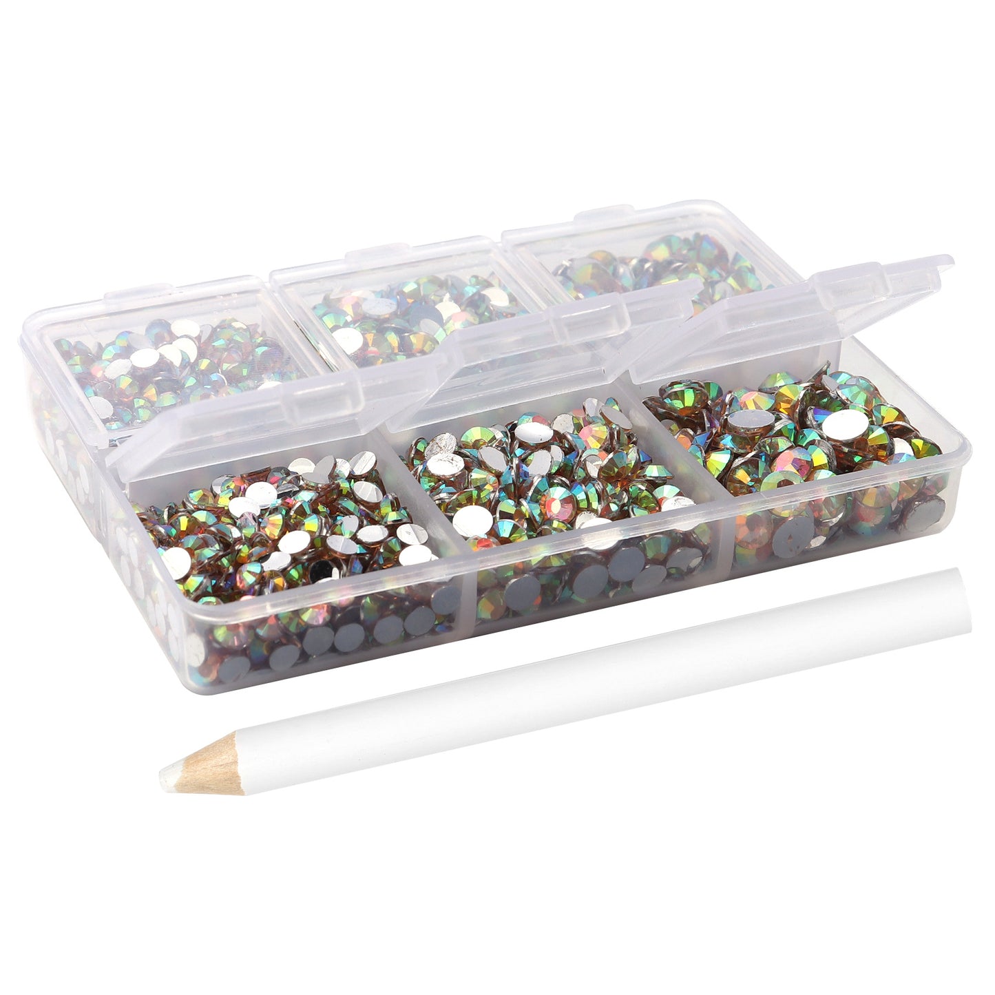 Promake® DIY Nails Accessory 6 Grid Jewelry Colorful Crystals Material Box