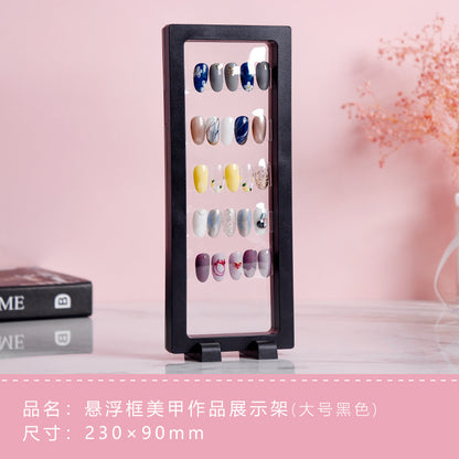 Promake® Pe Floating Frame Nail Model Display Photo Frame Color Card Display Stand Jewelry Display Frame Jewelry Display Photo Frame